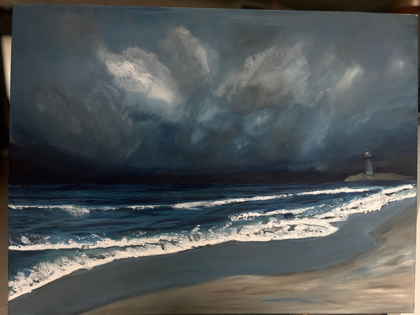 Original acrylic painting - sailboat at sea - 80cm / 60 cm