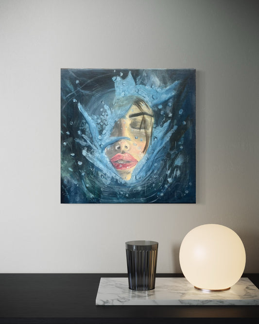 Original handpainted acrylic  painting - "Sinking beneath" 30cm /30cm