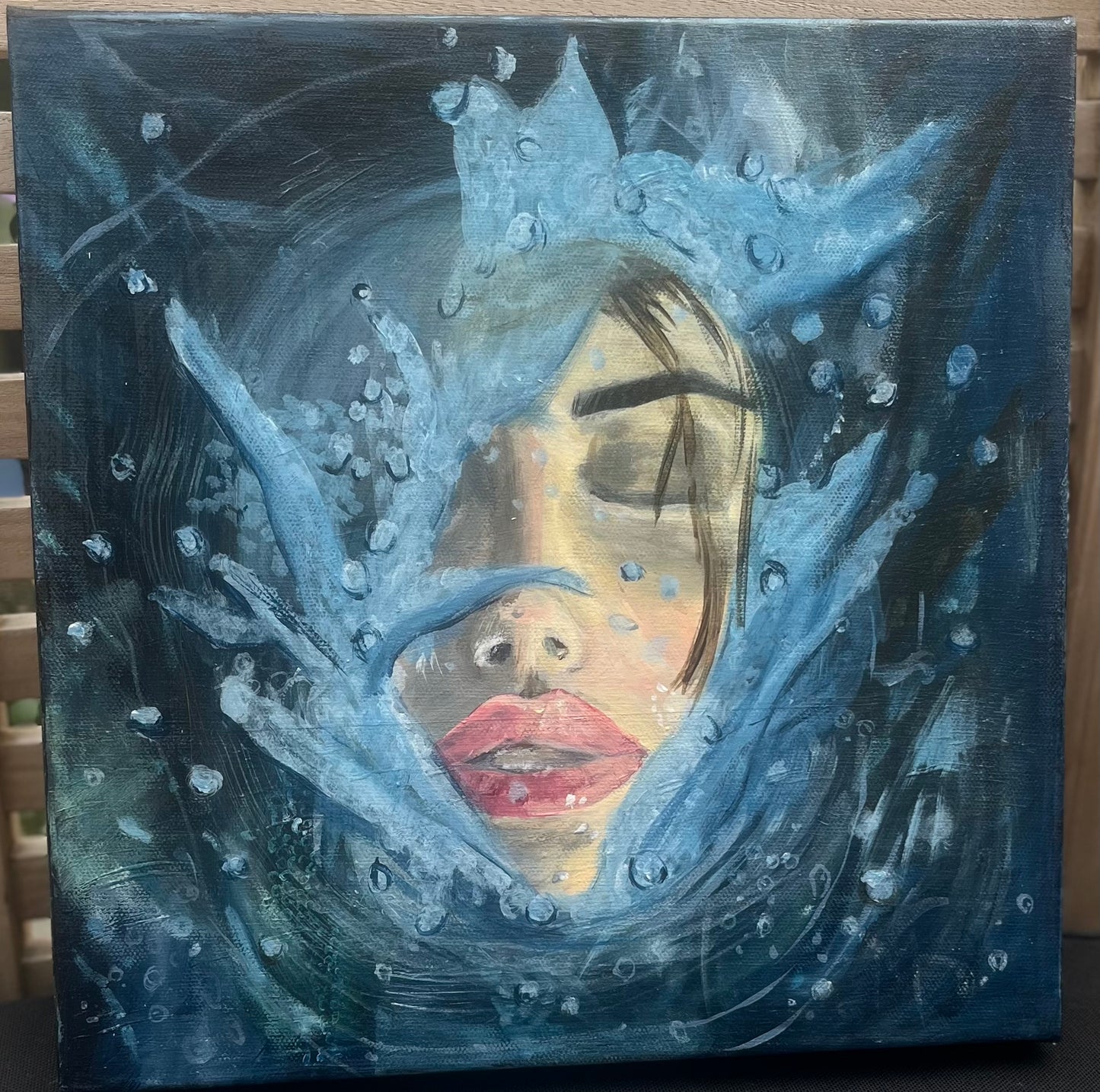 Original handpainted acrylic  painting - "Sinking beneath" 30cm /30cm